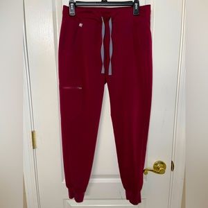 Figs women’s scrub jogger pants size small petite burgundy